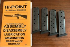 Hi-point Set Of 4 10 Round 9mm Magazines Plus Manual.