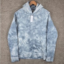 Outerknown Para Hombres Sur Snap Tie Dye Tinta Azul Sudadera con Capucha Azul XL Nueva