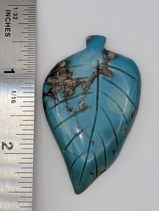 Vintage Hand Carved Turquoise Leaf Native American Style Collectible Authentic 