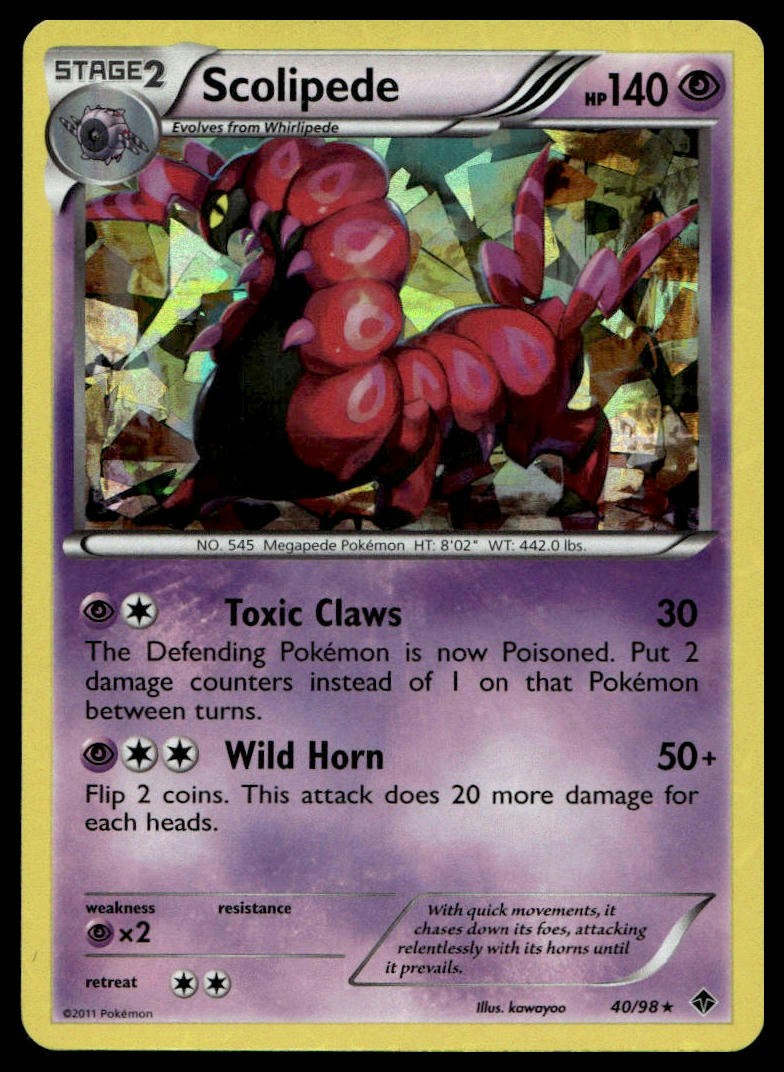 Scolipede #40/98 (CRACKED ICE) - Emerging Powers LP - Pokemon Card