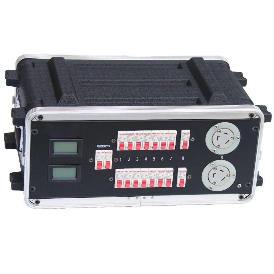 4U Stage Power Distro Rack 200A Camlock Input 28×Edison L21-30 Output ...