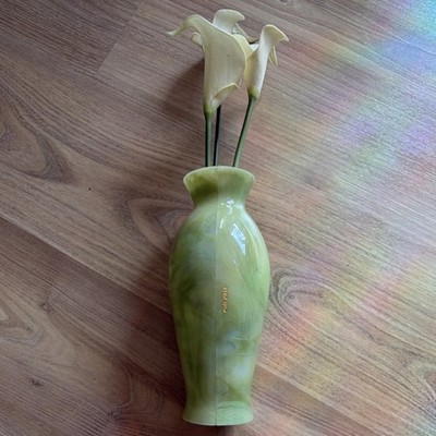 Cult Gaia Florence Clutch Green Glass Flower Vase Shape Calla Lily