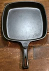 Unmarked Wagner Cast Iron Square Skillet USA 9 1/2 inch Vintage Condition
