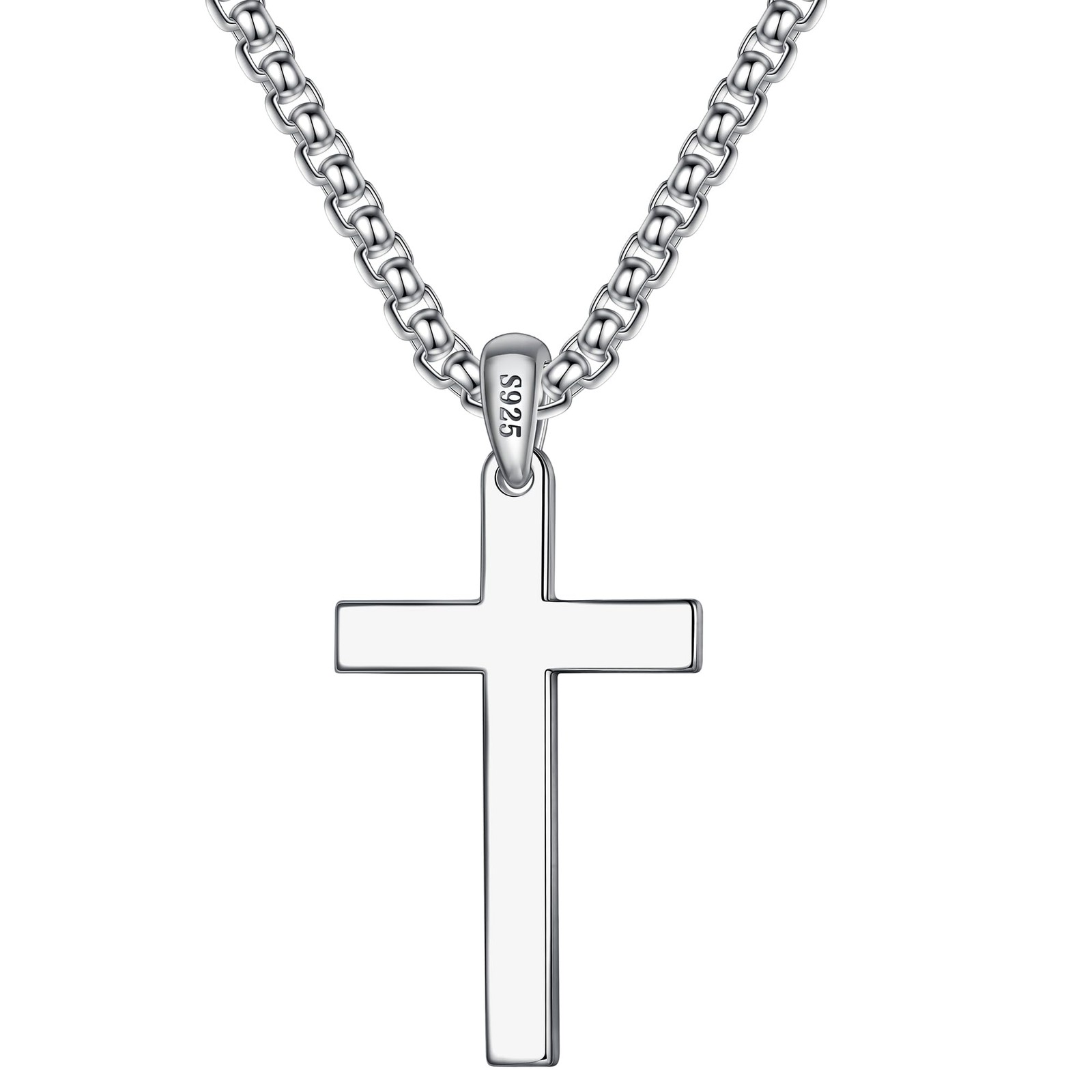 Cross Necklace for Men - Mens Cross Necklace, Sterling Silver Cross Necklace ...