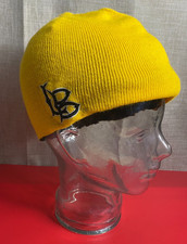 VTG LONG BEACH STATE 49ers Skull Cap Beanie - Black Yellow Reversible - Dirtbags