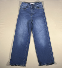 YMI Girl Bella Wide-Leg Blue Denim Jeans Medium Wash Pockets Girls 14