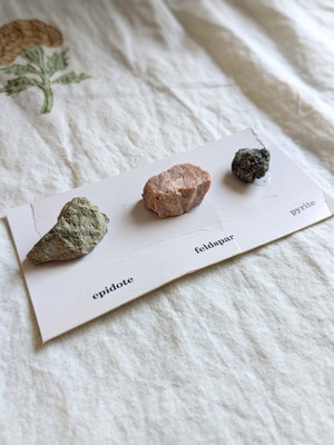 Crystals Rocks Epidote Feldspar And Pyrite Raw Stones