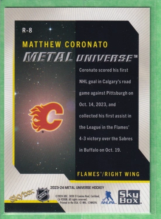 2023-24 Skybox Metal Universe 2008-09 Rookie Retros #R-8 Matthew Coronato - Image 2 of 2