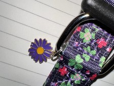 Free Shipping - Floral Adjustable Dog Collar Purple Pink Green Flower Charms
