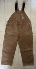 Carhartt Made In USA Overalls R01 Brown 50x32