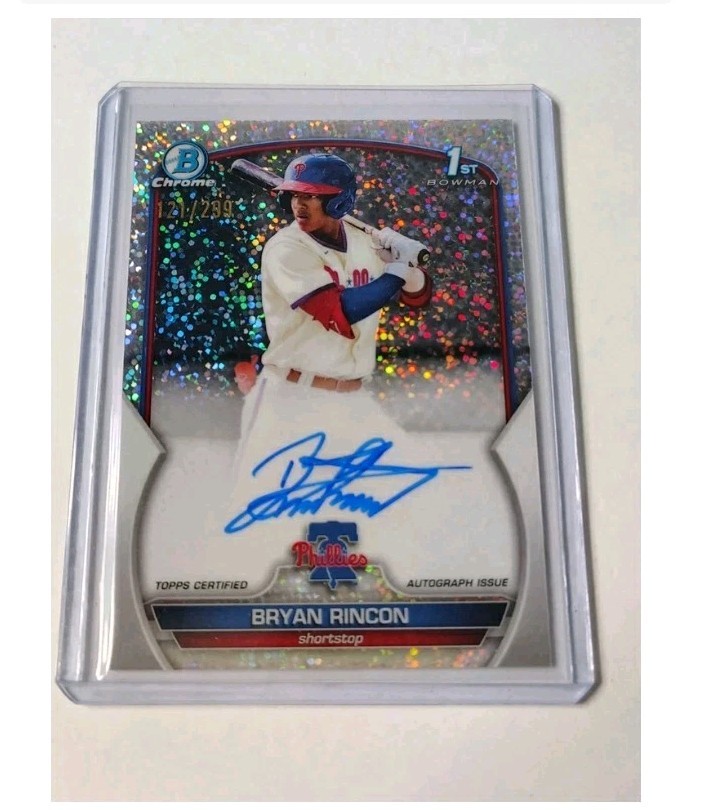 2023 1st Bowman Chrome #CPA-BRN Bryan Rincon Speckle Refractor Auto #D /299