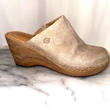Born Women  s Natalie Size 10 Wedge Clogs Leather