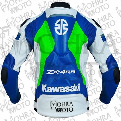 Kawasaki ZX-4RR 1.3mm Cowhide Leather Motorcycle Jacket Unisex