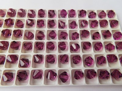 36 Preciosa Machine Cut Bicone Beads 8mm  Amethyst