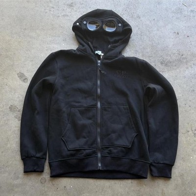 CP Company Men's Black Zip Up Hoodie Size L