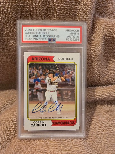 2023 Topps Heritage Corbin Carroll Auto PSA 9/ PSA 10