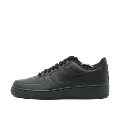 Nike Herren Air Force 1 Low Sneaker Schwarz Leder Low-Top ämpfung EU 43