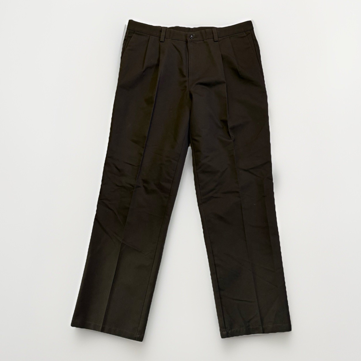 Dockers Individual Fit Waistband W38 L34 Stretch Dark Green Pleated Adjustable