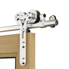 7FT Sliding Barn Door Hardware Kit, Stainless Steel Track for Single Door, Sm...