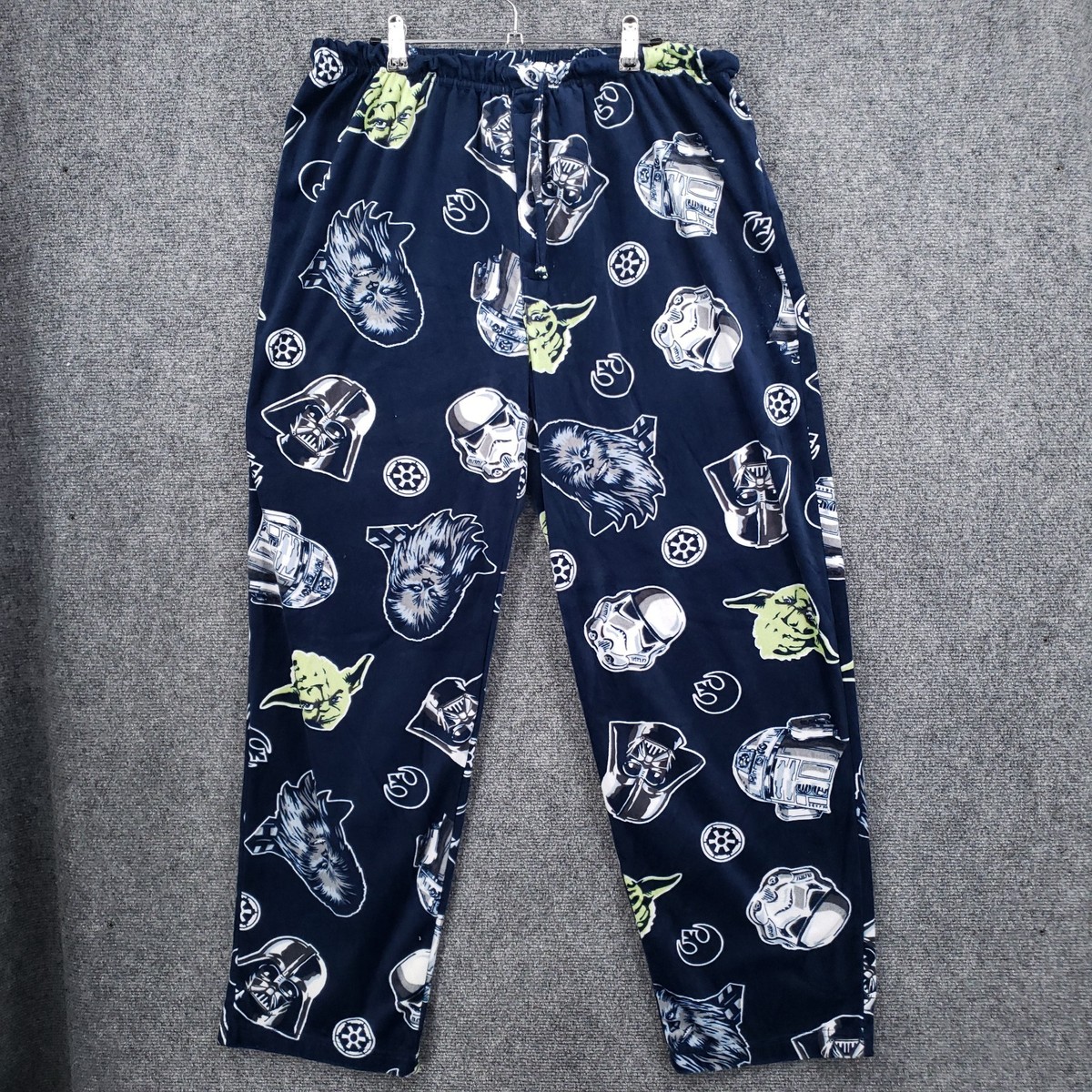 Star Wars Pajama Pants Mens 2XL XXL Navy Blue Allover Print Fleece