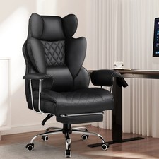 Big Tall Gaming/Office Chair w Footrest Pocket Spring Lumbar Ergonomic Recliner