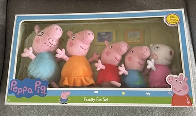 Peppa Pig Family Fun Plush Set - Daddy,Mummy, George, Peppa, Suzy Sheep - NEW