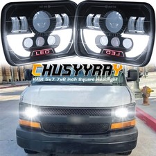 FIT Chevy Express cargo Van 1500 2500 3500 Pair 7x6 5x7LED Headlights Hi/Lo DRL