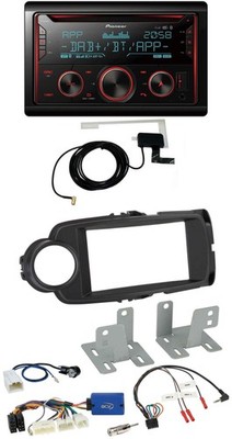 Pioneer 2DIN Steering Wheel DAB USB CD Bluetooth Car Stereo for Toyota Yaris 2014-onwards Sch