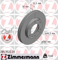 2X Bremsscheibe Coat Z Zimmermann 285.3522.20 FüR Hyundai Starex Tq Cargo Travel