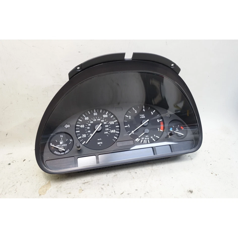 Conjunto de medidor de cuadro de instrumentos OBC alto dañado 01-03 BMW E39 525i 530i OEM Foto 3 de 4