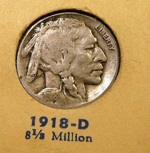 1918-D Buffalo Nickel - Very Good + / Fine  (SA)