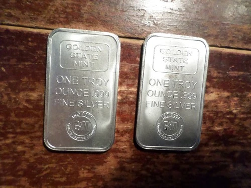 New ListingTwo 1 oz GSM Silver Bars .999 Fine ~ Total: 2 oz  Brand New ~ Old Stock