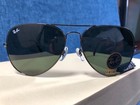 RAY-BAN RB3026 Aviator Sunglasses Gunmetal Grey Frame 62mm Dark Green Lens — photo 2