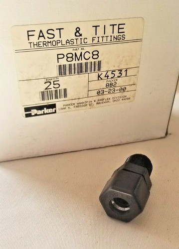 Conector macho Parker Fast & Tite P8MC8, 1/2"" tubo x 1/2"" mnpt - Imagen 2 de 6