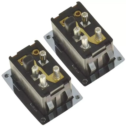 New Power Window Door Switch Chrome Black Pair Set 2 For 1966-1981 Mercedes-Benz - Picture 4 of 4