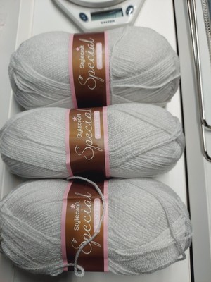 Lot of 3 Skein Stylecraft Special Double Knit Yarn A HINT OF SILVER 100% Acrylic