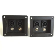 2Pc Plastic Jack Plate W/ Dual SpeakON NL4 & 1/4" Female Jack PA Speaker 99x84mm