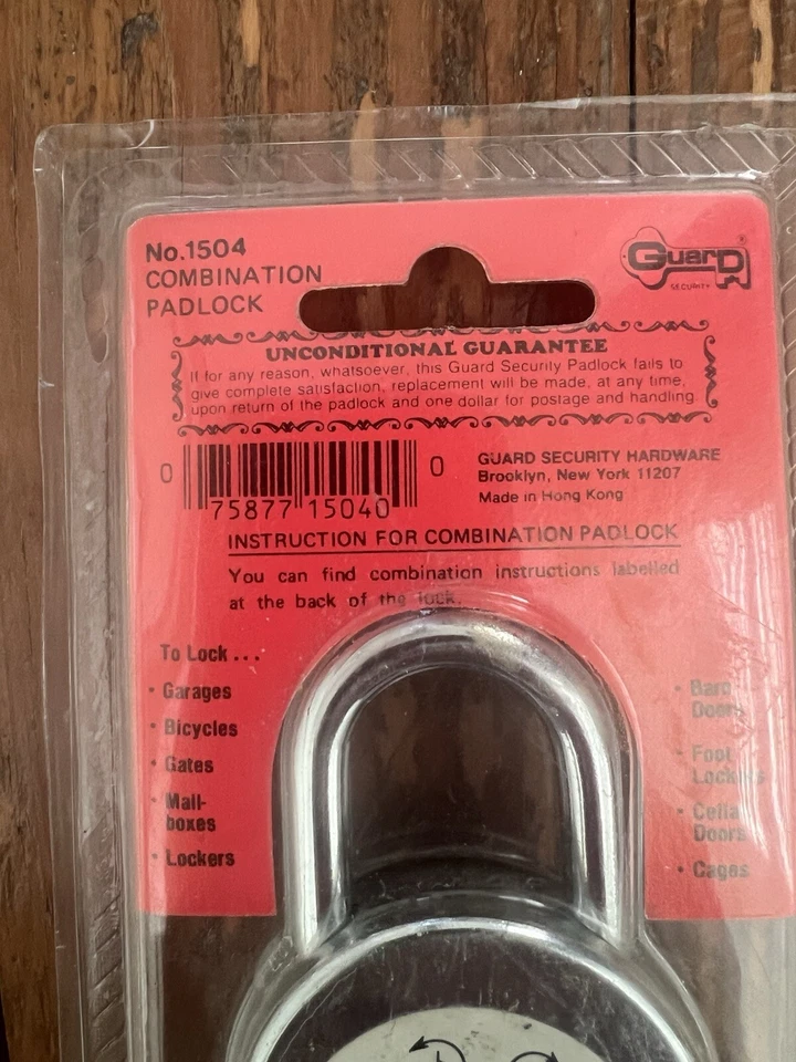 NOS Guard Combination Padlock, Never Opened - Image 2 of 2