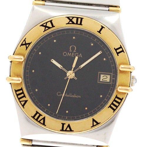OMEGA Constellation YG bezel half bar black Dial Quartz Men's Watch_869857