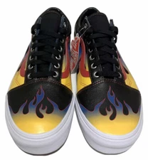 Vans Old Skool Racer Flames Mens Size 9.5 Skateboarding Casual Retro Fire!