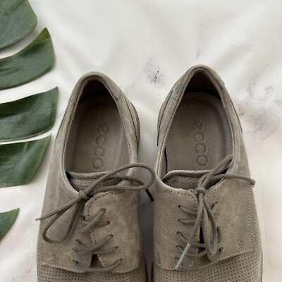 Ecco Mens Oxford Derby Shoes Size EU 42 US 8 Light Gray 
