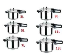 3/5/7/9 11L HEAVY DUTY PRESSURE COOKER ALUMINIUM STEAMER KITCHEN CATERING HOME