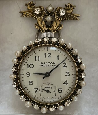 BEACON VICEROY USA INGRAHAM VINTAGE PIN/POCKETWATCH WORKS IN GREAT