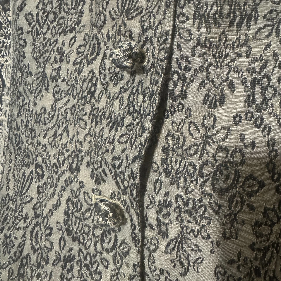 Chaqueta Blazer J.JILL Bronceado Brocado Damasco Tapiz talla 8 De Colección Años 90 Botón Anudado Foto 4 de 4