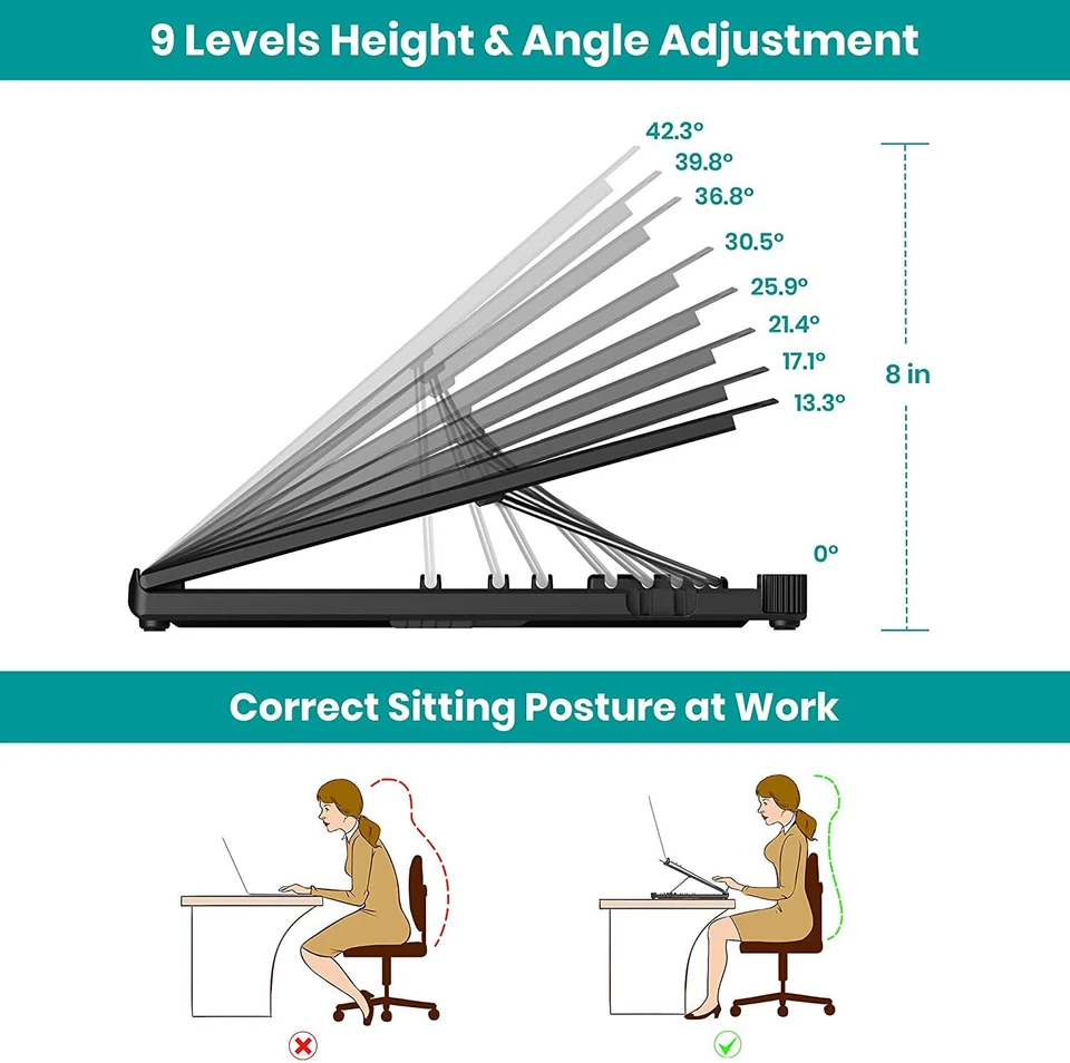 Laptop Holder Built-in Folding Legs&Phone Holder Portable Ergonomic Laptop Eleva - Image 2 of 4