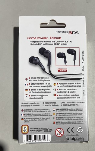 Écouteurs stéréo officiels Game Traveller Nintendo 3DS / DSi / XL - Neuf - Photo 10/10