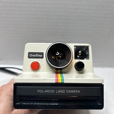 Vintage Original Polaroid SX-70 OneStep White Rainbow Stripe Land Camera