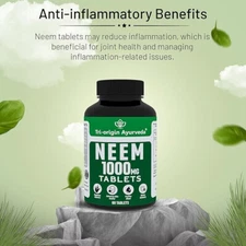 Tri-Origin Pure Neem Extract Tablet 1000mg 60 Tablets For Healthy Skin & Hair