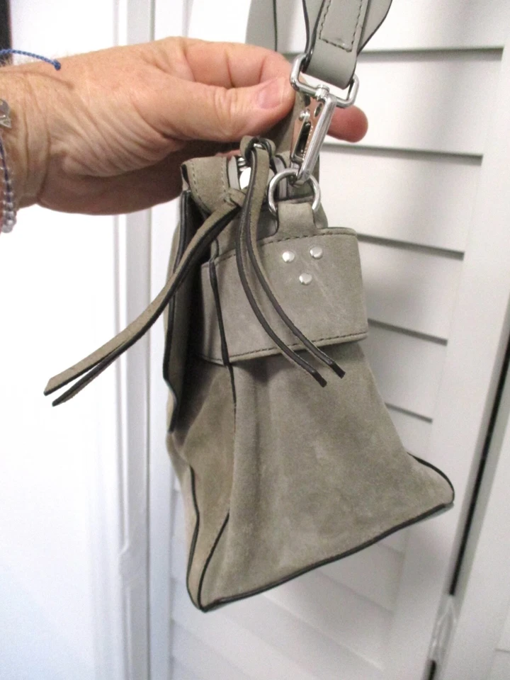 Bolso bandolera de hombro de cuero gamuza gris Rag Bone Pilot Foto 4 de 4