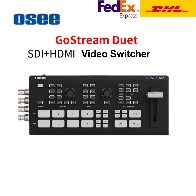Osee GoStream Deck All in One Pro Live Streaming Multi Camera Video Mixer Switcher Recorder Player Kit 4 HDMI in USB-C I/O with 14 Inch Monitor Built-in DC-to-Type C Cable NDI(Optional) Upgradable